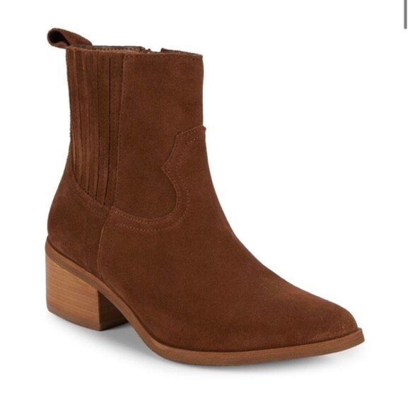 Steven by Steve Madden Brown Wayland Western Suede Boots - Picture 2 of 16